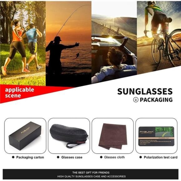 Polarized Sports Sunglasses For Men Cycling Driving Fishing 100% UV Protection - Picture 6 of 8